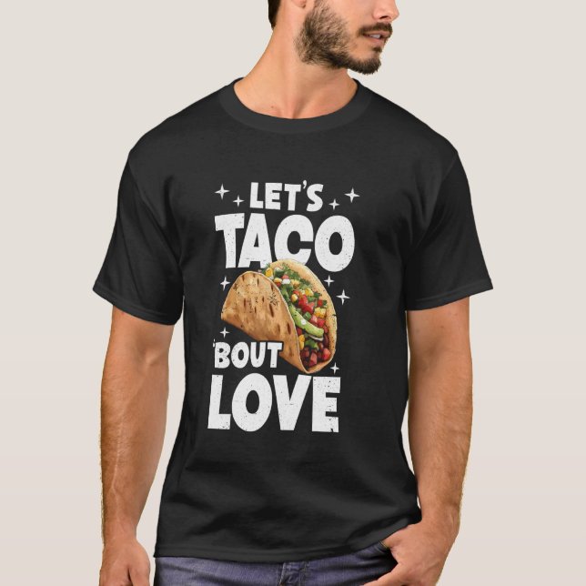 Camiseta Casais Combinando Piada de Comida Amante de Taco (Frente)