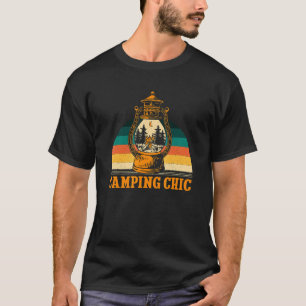 Camiseta Casais de acampamento tropical no acampamento Chic