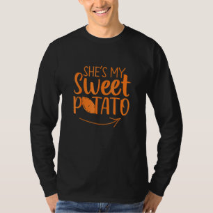 Camiseta Casais de Ação de Graças Ela é minha doce Pota