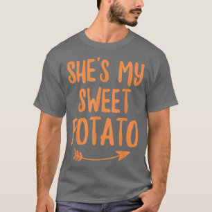 Camiseta Casais de Ação de Graças Ela é minha doce Potat