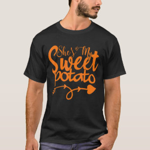 Camiseta Casais de Ação de Graças Ela é minha doce Potat