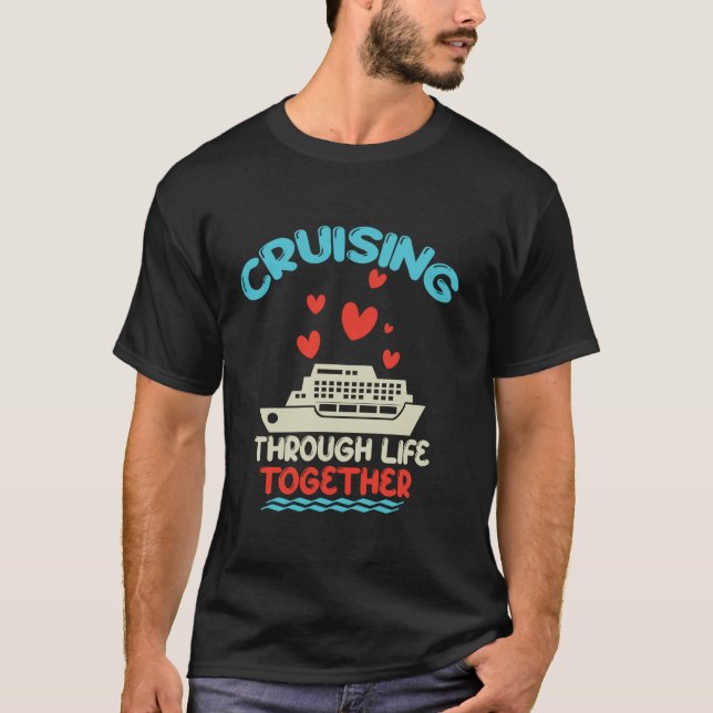 Camiseta Casais de Aniversário da Família Cruising Trip 202 (Frente)