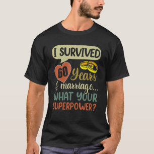 Camiseta Casais de Aniversário de 60 Anos de Casamento Eu S