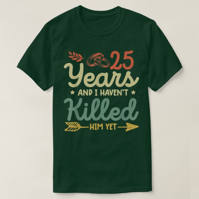 Camiseta casais de casamento de 25 25 (Frente do Design)