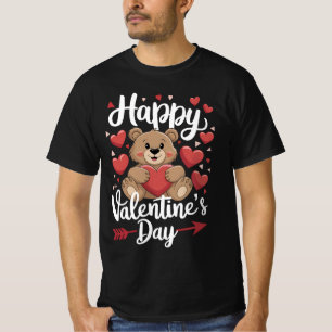 Camiseta Casais de coração do urso feliz dia de os namorado