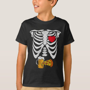 Camiseta Casais de gravidez de Halloween de Pai esquelético