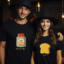 Casais de Halloween que combinam manteiga de amend