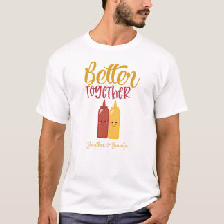 Camiseta Casais de Ketchup de Mostarda Masculina Personaliz