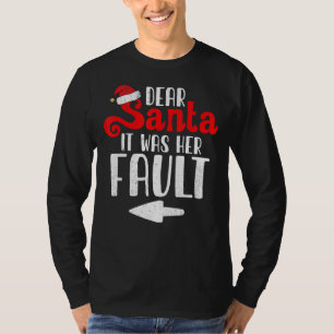 Camiseta Casais De Natal Caros Papais noeis Foi Culpa Dela