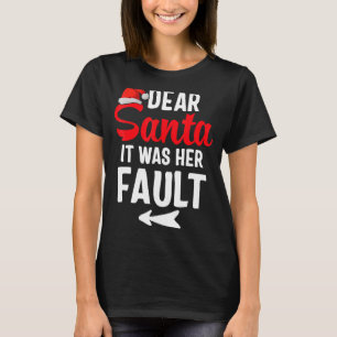 Camiseta Casais De Natal Caros Papais noeis Foi Culpa Dela