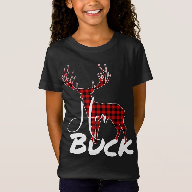 Camiseta Casais de Natal Xadrez de Pijamas Buffalo H (Frente)