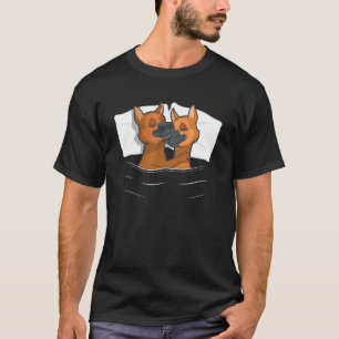 Camiseta Casais de Pastor Alemão de pijama no Dia dos Namor