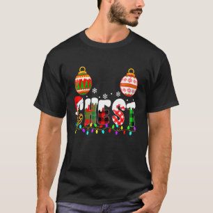 Camiseta Casais de tórax Loucos de Natal Castanhas
