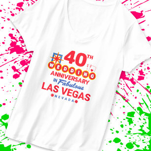 Camiseta casais do 40º aniversário de casamento Viagem de L