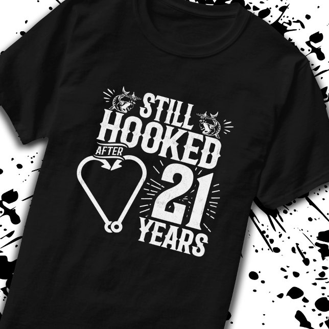 Camiseta Casais do aniversário de 21 ruas casados 21 anos (Criador carregado)
