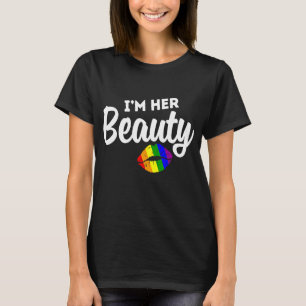Camiseta Casais do Orgulho LGBT Arco-Íris para Lésbicas Eu