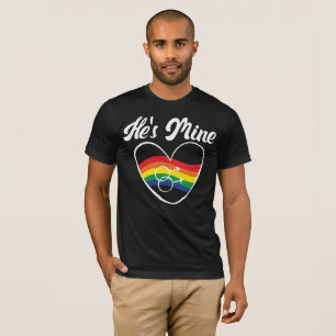 Camiseta Casais gay correspondentes a LGBT Ele é meu Orgulh