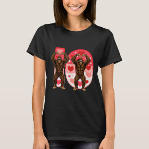 Camiseta Casais I-o Combinando Bigfoot Engraçado No Meio-Oe