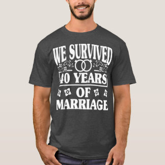 Camiseta Casais Marido Esposa 40º Aniversário de Casamento