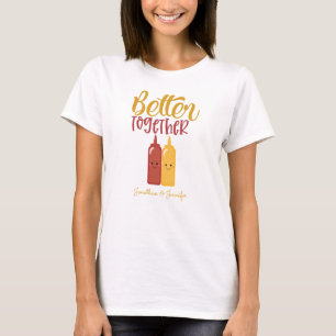 Camiseta Casais personalizados engraçados de Ketchup de mo