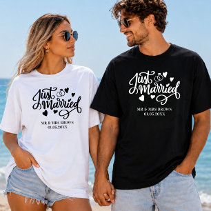 Camiseta Casais Personalizados recem casados Correspondendo