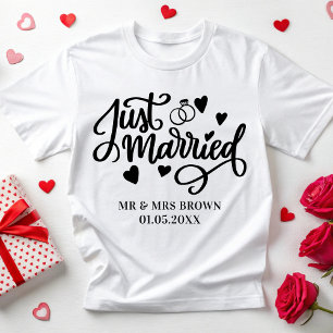 Camiseta Casais Personalizados recem casados Correspondendo