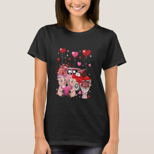 Camiseta Casais Porcos Caminhonete Carregando Flores Valent