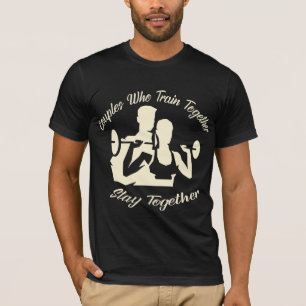 Camiseta Casais Que Treinam Juntos Fiquem Juntos 022   #