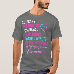 Camiseta Casal 25 de aniversário de Casamento de 25 anos