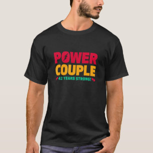 Camiseta Casal 42 anos casado 42 anos de energia 42º aniver