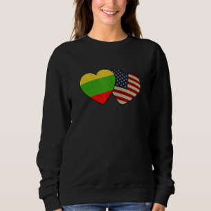 Camiseta Casal Americano Lituano Coração Amor Bandeira Vale