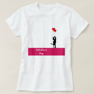Camiseta Casal amoroso da silhueta romântica. dia dos namor