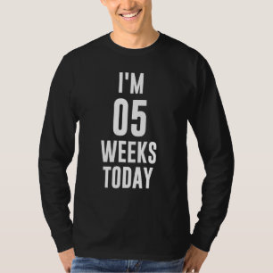 Camiseta Casal Baby Announement Cotes Eu sou 05 Semanas Hoj
