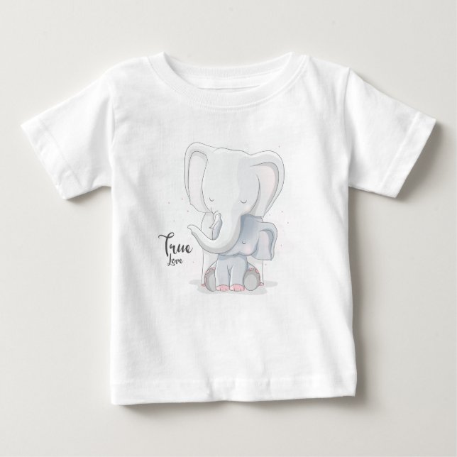 Camiseta Casal bonito do elefante (Frente)