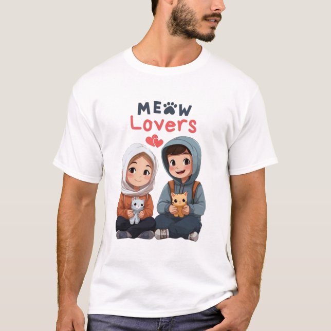 Camiseta Casal Cat Lovers (Frente)