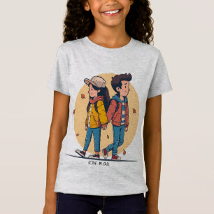 Camiseta Casal com as mãos caminhando juntas no outono