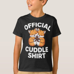 Camiseta Casal de Abraços de Raposa Fofa Este É Meu Carinho