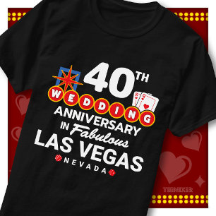 Camiseta Casal de Aniversário de 40 Anos de Casamento Fabul