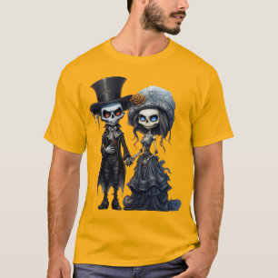 Camiseta Casal de cadáveres de noiva assustadora do Hallowe