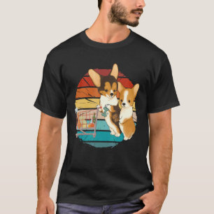 Camiseta Casal de Cães Corgi Vintage No Supermercado Corgi