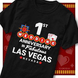 Camiseta Casal de casamento de 1º aniversário fabuloso de L
