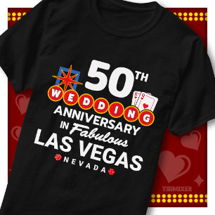 Camiseta Casal de casamento de 50 anos fabuloso em Las Vega