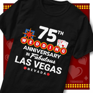 Camiseta Casal de casamento do 75º aniversário fabuloso de 