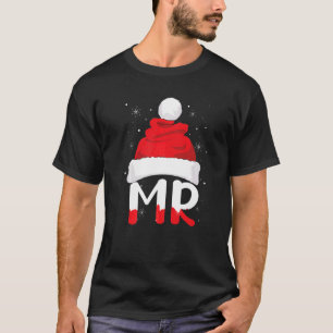 Camiseta Casal de casamento entre a Sra. e o Sr. Santa Hat 