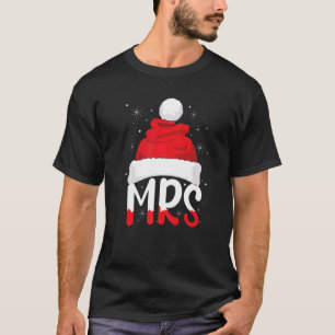 Camiseta Casal de casamento entre a Sra. e o Sr. Santa Hat