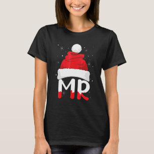 Camiseta Casal de casamento entre a Sra. e o Sr. Santa Hat