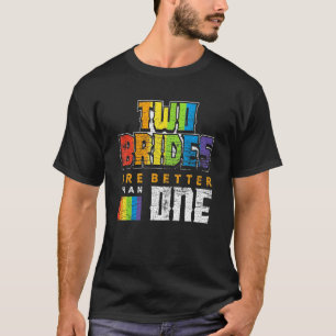 Camiseta Casal De Casamento Lésbica Duas Noivas São Melhore