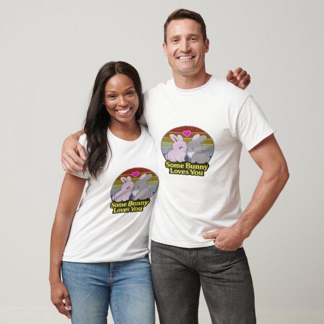 Camiseta Casal de coelhos fofos (Unissex)