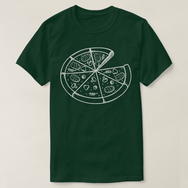 Camiseta Casal De Correspondência Da Pizza Slice Para Pizza (Frente do Design)