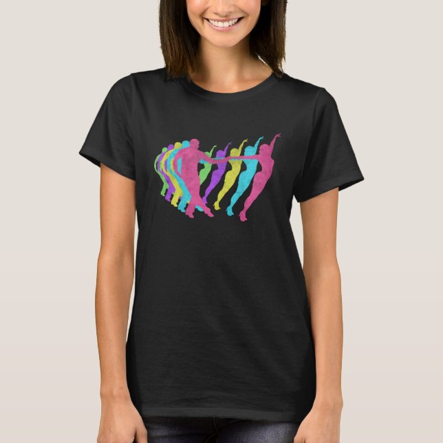 Camiseta Casal de dança 80s Cores 1980s (Frente)